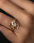 Oval Diamond Engagement Ring with Flush Fit Band, 14K Solid Gold Ring Bridesmaids Unique Gift For Her