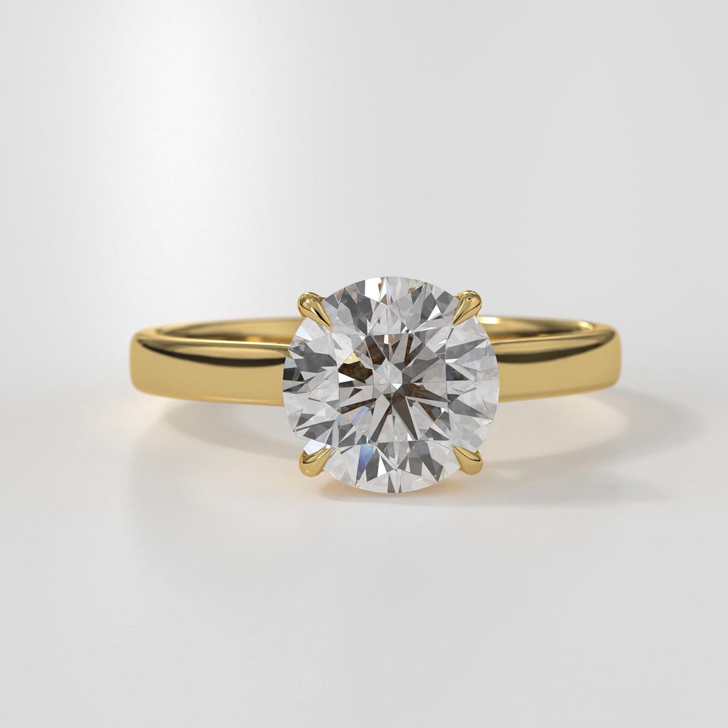 Round Brilliant 4 Prong Setting IGI Certified Lab Grown Diamond Engagement Ring in 14k Gold