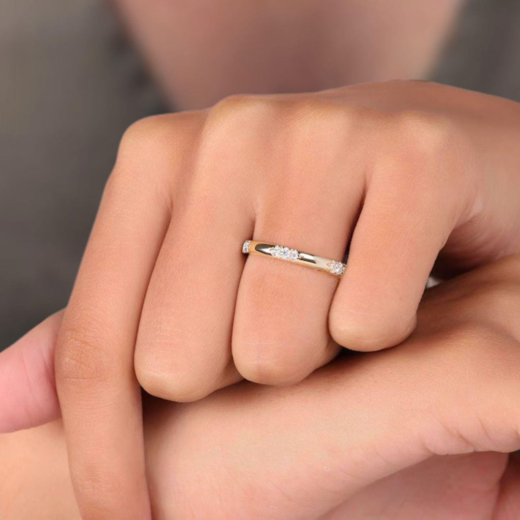 14K Gold Lab Grown Diamond Wedding Matching Band, Bridal Ring Gifts