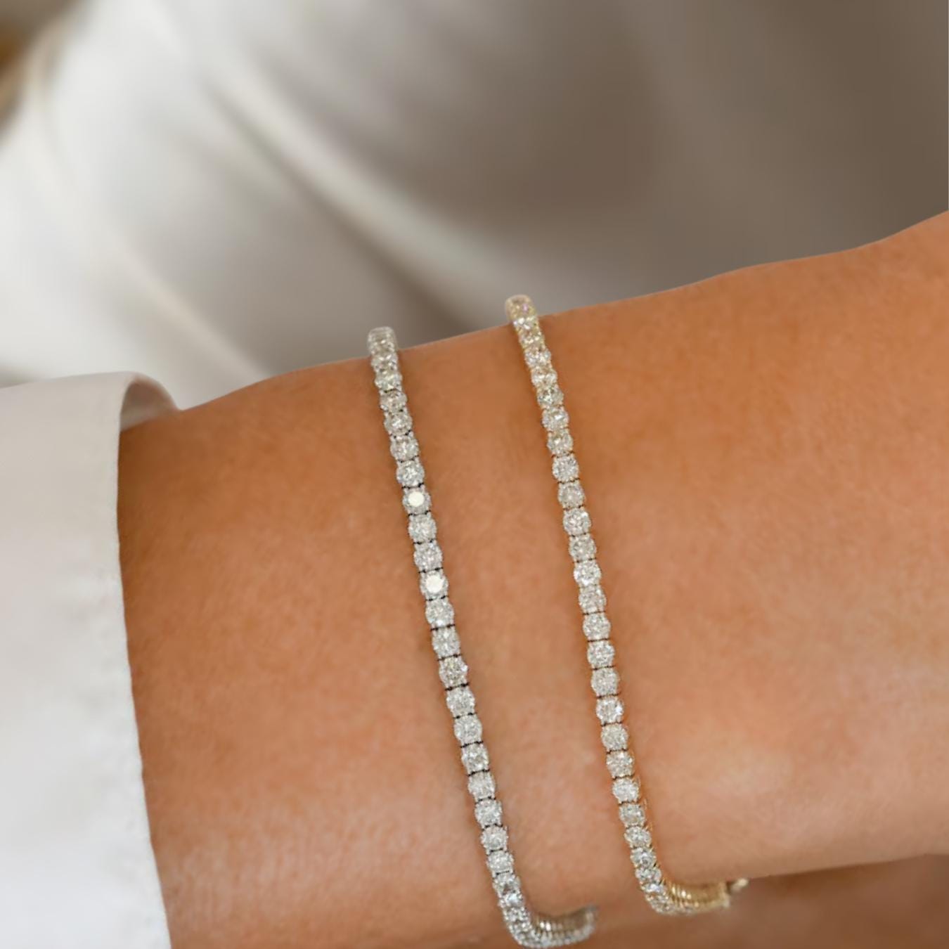 Round Cut Lab Grown Diamond Bracelet, Diamond Tennis Bracelet For Women, Lab Made Diamond Bracelet, Gift for Mother/Wife, Birthday Gifts