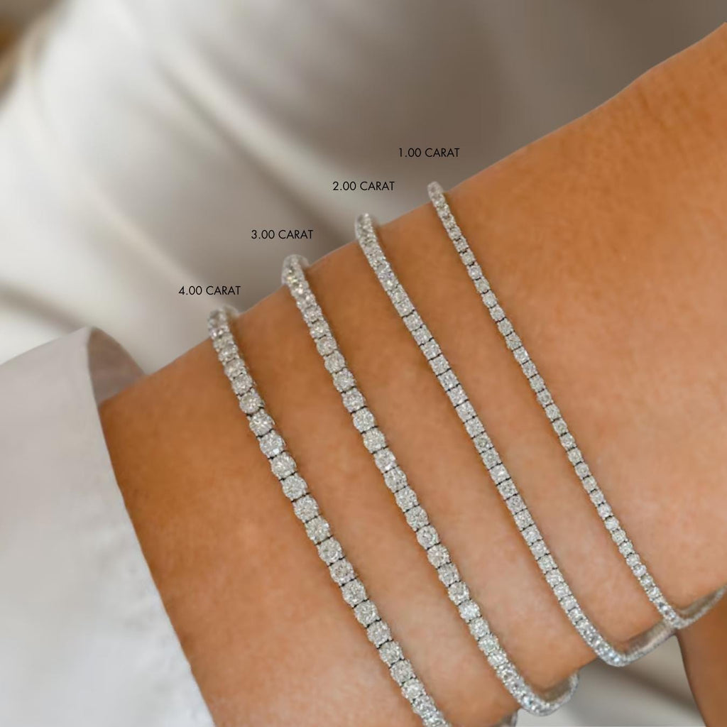 Round Cut Lab Grown Diamond Bracelet, Diamond Tennis Bracelet For Women, Lab Made Diamond Bracelet, Gift for Mother/Wife, Birthday Gifts