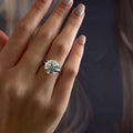 Round Lab Grown Diamond Ring Solitaire Diamond Engagement Ring, 4 Carat Round Diamond 14K Gold Wedding Ring for Her