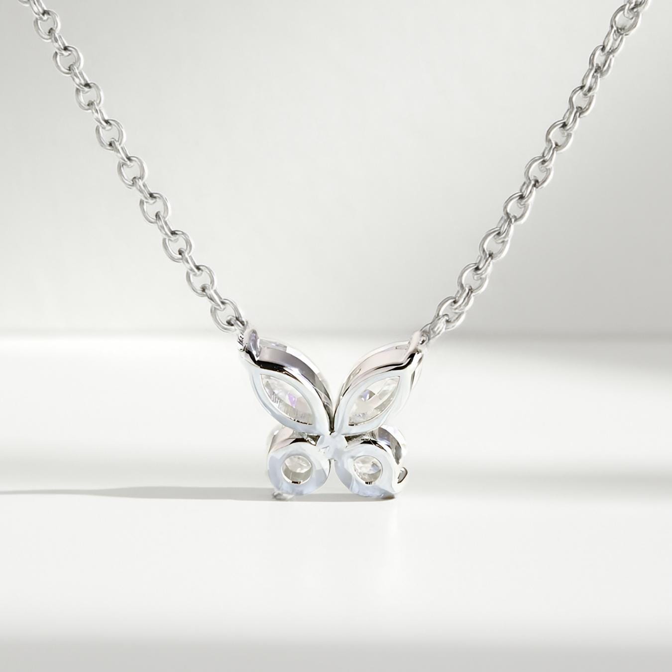 Diamond Butterfly Necklace, 14k Solid Gold Butterfly Necklace, Dainty Butterfly Necklace, Tiny Butterfly Diamond Pendant, Gift for women
