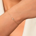 14K Gold Lab Grown Diamond Baguette Bracelet, Gift for Her