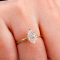 14K Gold Hexagon Cut Lab Grown Diamond Engagement Ring