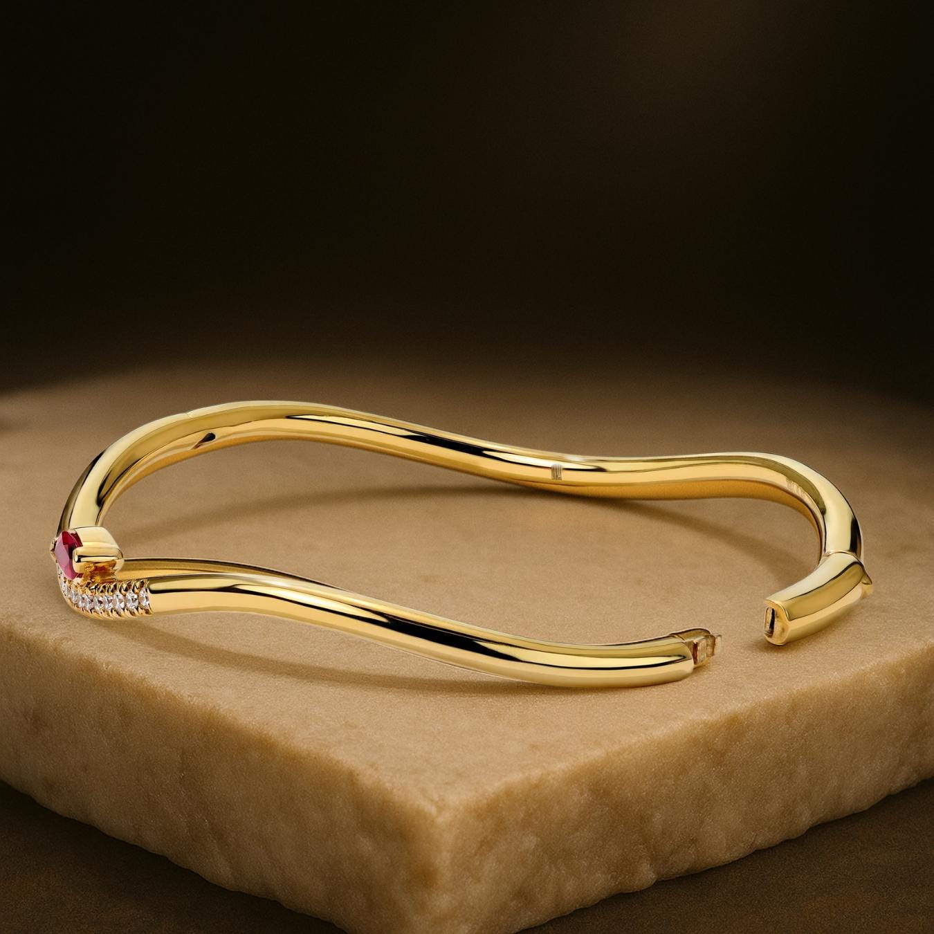 Ruby Bracelet / 14k Gold marquise Setting Ruby Bracelet/Ruby diamond Bracelet / July Birthstone Gift, Gift for Her
