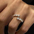Round Cut Lab Grown Diamond Bypass Ring, 14K Gold Ring for Women