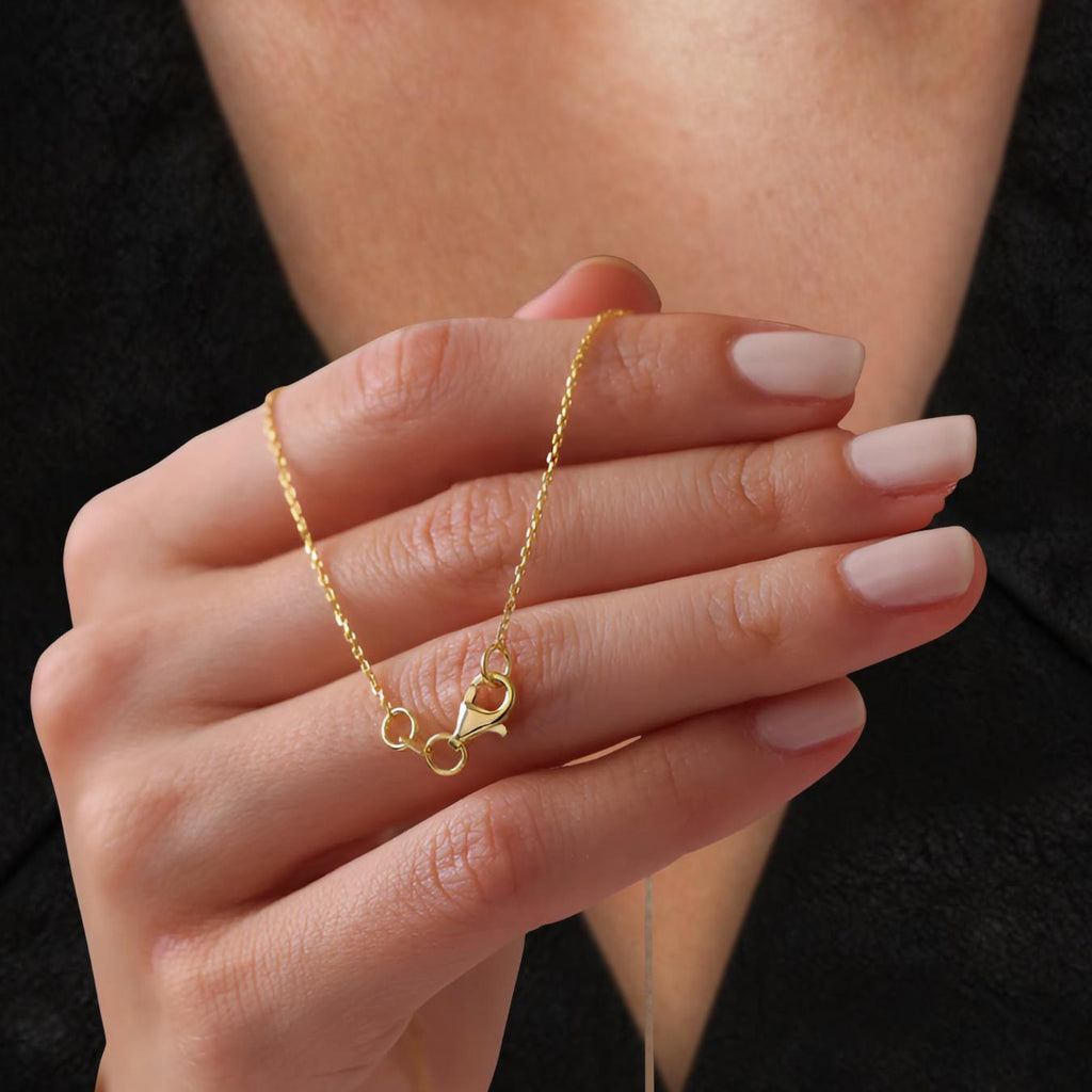 14k Solid Gold Dainty Ruby Baguette Pendant Necklace