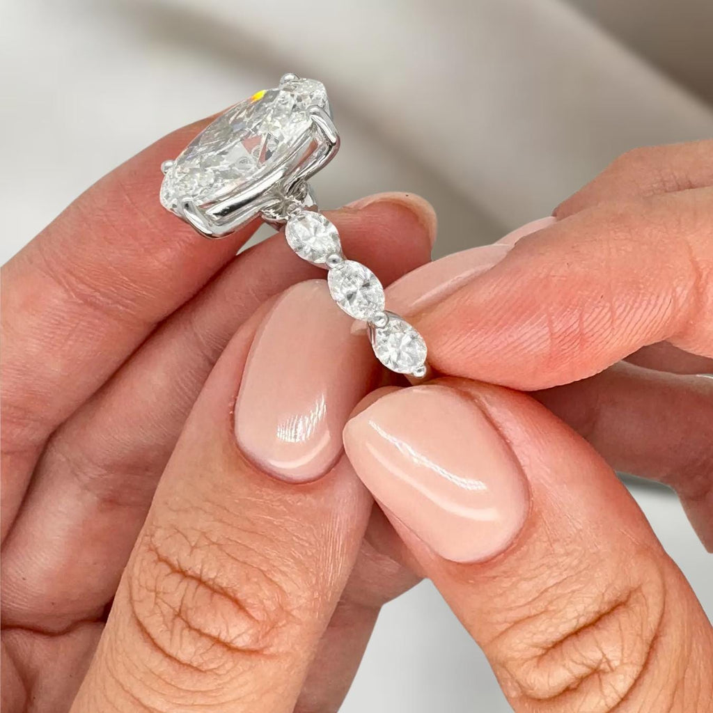 6.20 Ct 14K Solid Gold Oval LAB Diamond Engagement Ring
