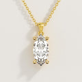 14K Solid Gold Marquise Cut Solitaire Pendant Necklace for Women