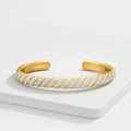 14K Gold Lab Grown Diamond Bangle Cuff Bracelet / Diamond Cuff for Men