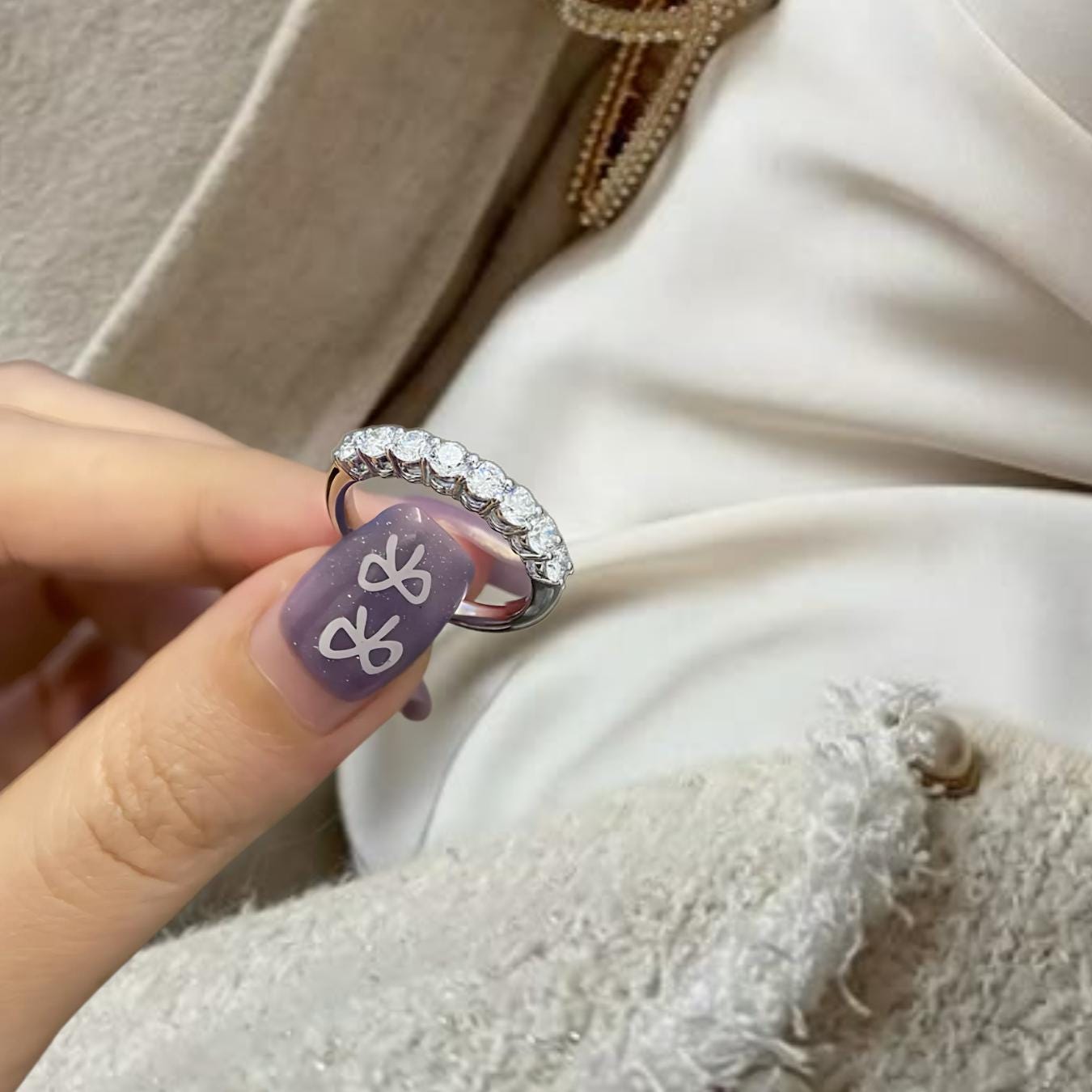 1 Carat Eternity Round Brilliant Lab Grown Diamond Band / U Shape Diamond Eternity Band