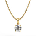 14K Solid Gold Lab Grown Diamond Solitaire Pendant Necklace