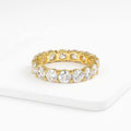14K Gold Full Eternity Round Lab Grown Diamond Ring/ Stacking Matching Unique Anniversary Gift