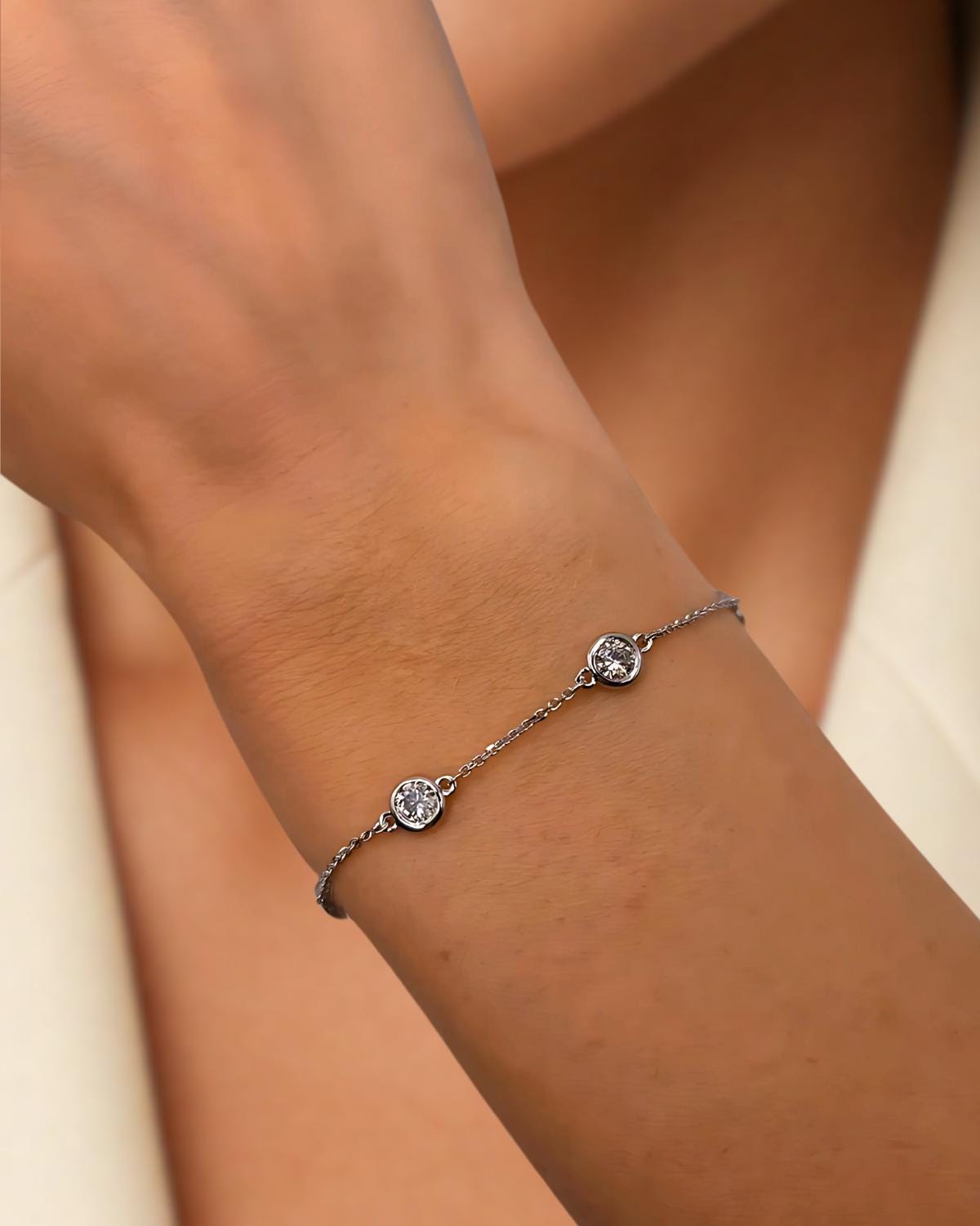 Diamond Bracelet, Dainty Bracelet, Wedding Jewelry, Gift for Girlfriend, Minimalist Gold Bracelet, Best Friend  Gift