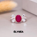 Ruby Ring / Ruby Engagement Ring in 14k Gold / Oval Cut Lab grown Ruby Diamond Ring/ July Birthstone/ Promise Ring/ Gift For Women