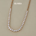 Lab Grown Diamond Tennis Necklace 22.92ctw, 14k Gold Classic Prong Setting Statement Jewelry, Wedding Necklace by Elysea Fine Jewelry