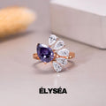 Pear cut Diamond Engagement Ring, Unique Amethyst Ring, Pear Cut Engagement Ring, Pear Lab grown Ring gift for her, Birthday Ring