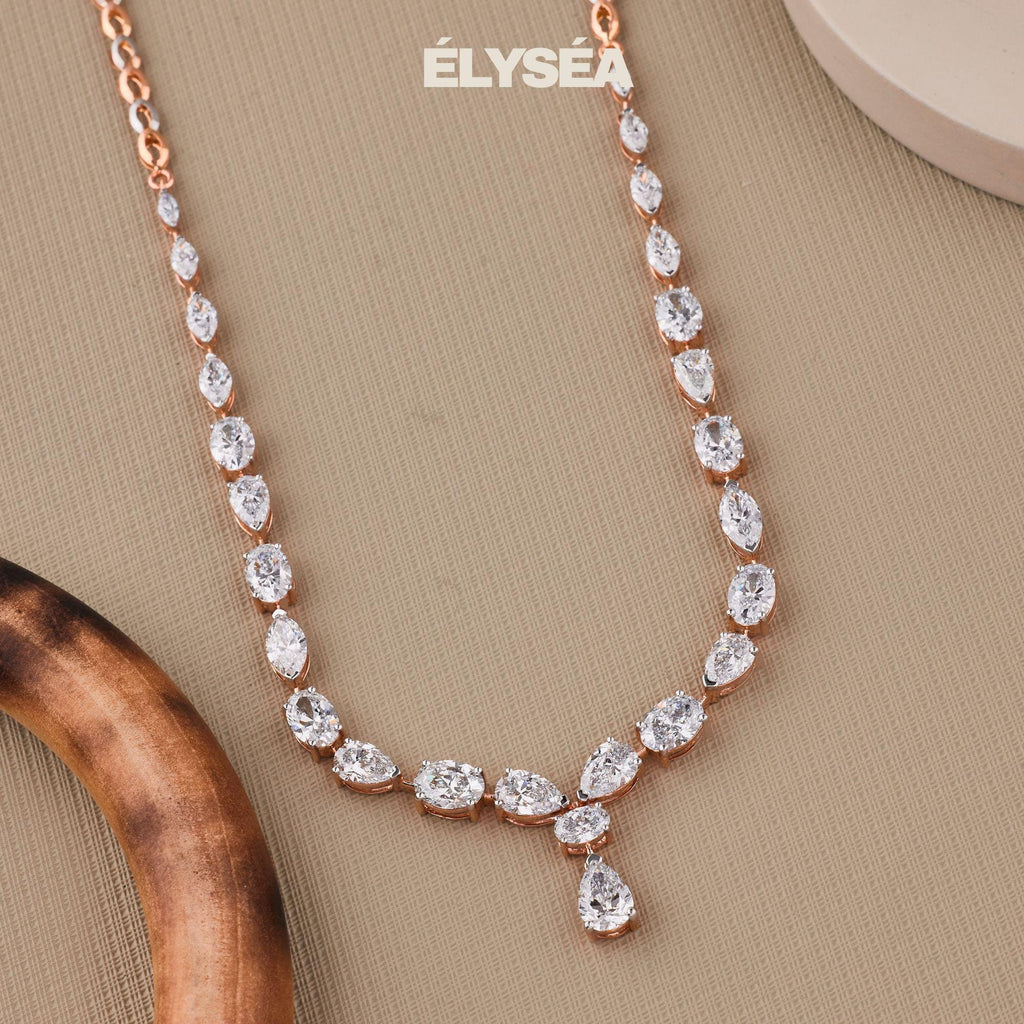 Tennis Necklace / Diamond Tennis Necklace  / 13.87 Carat Multi Shape Diamond Necklace /  Marquise Pear Oval Cut Lab Grown Diamond