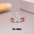 Pear Diamond Promise Ring Solitaire Pear Engagement Ring for Her Birthday Ring for Wife Simple Lab Create Diamond Ring Dainty Diamond Ring