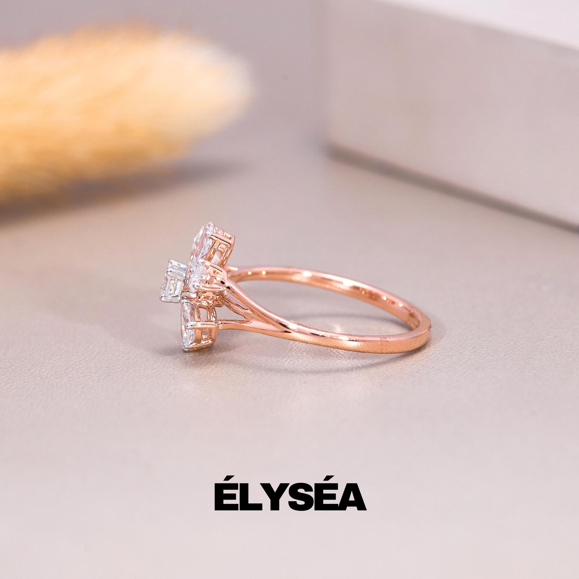 Lab Grown Alternating Wedding Ring, Solid Gold Ring, 14k Mixed Cut Diamond Anniversary Ring, Pear Shape Oval Cut Princess Diamond Ring