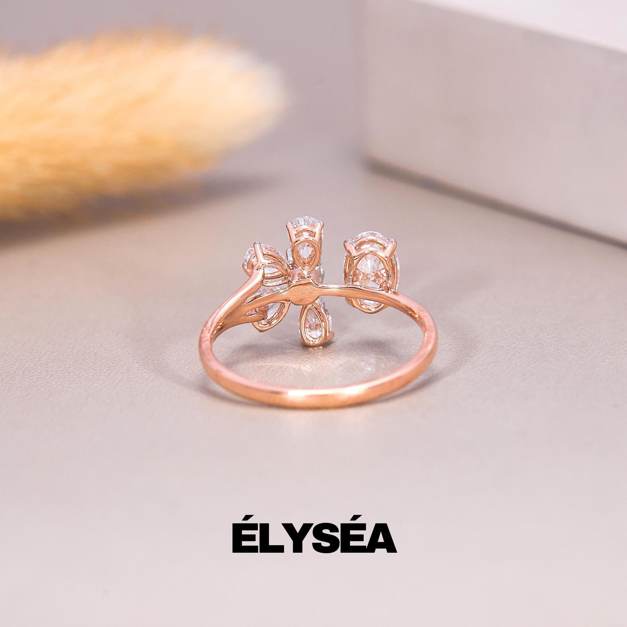 Lab Grown Alternating Wedding Ring, Solid Gold Ring, 14k Mixed Cut Diamond Anniversary Ring, Pear Shape Oval Cut Princess Diamond Ring