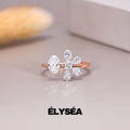 Lab Grown Alternating Wedding Ring, Solid Gold Ring, 14k Mixed Cut Diamond Anniversary Ring, Pear Shape Oval Cut Princess Diamond Ring