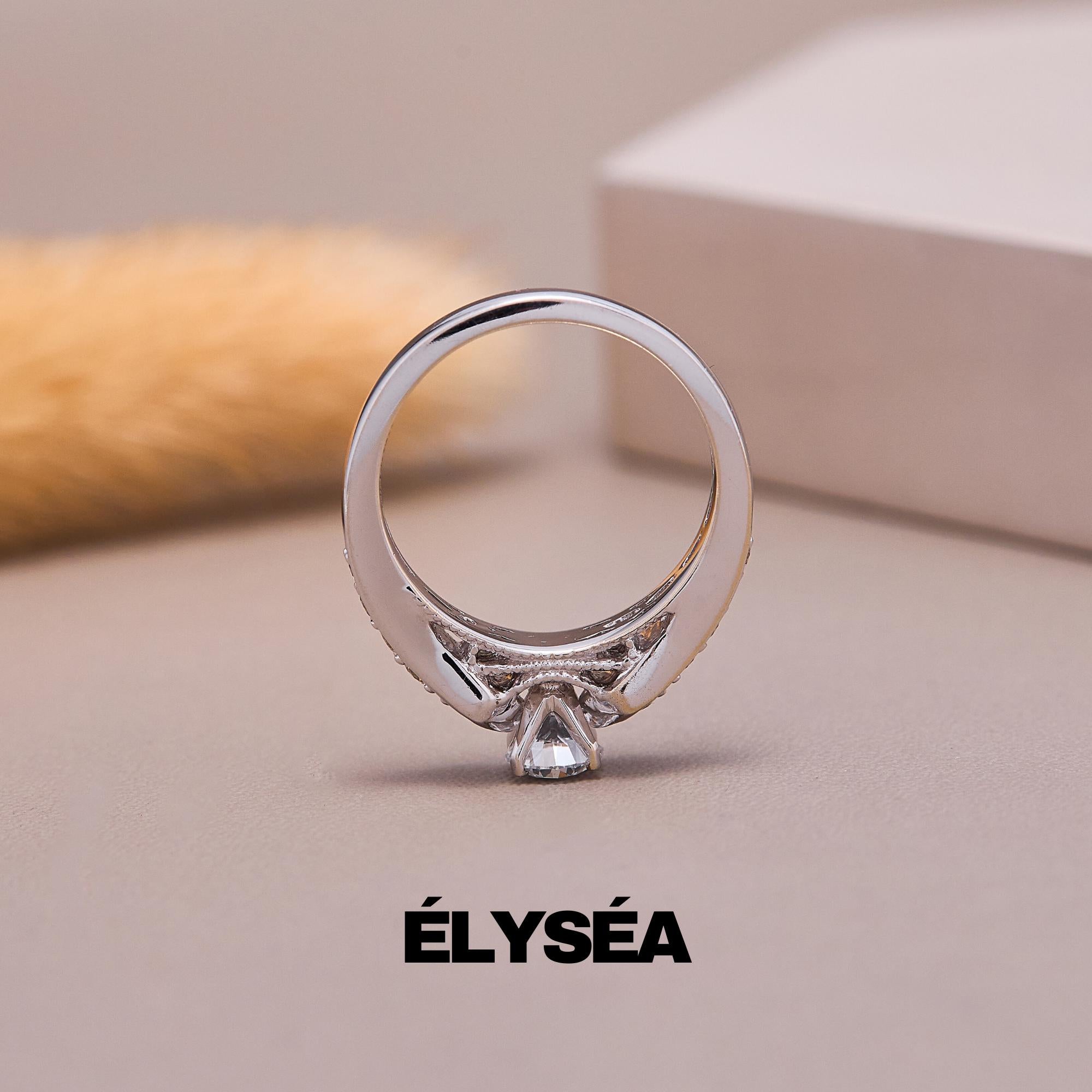 Round Cut Engagement Ring, 0.95 ctw 14k Gold Round Lab Grown Diamond Engagement Ring, Minimalist Dainty Wedding Ring, Diamond Ring