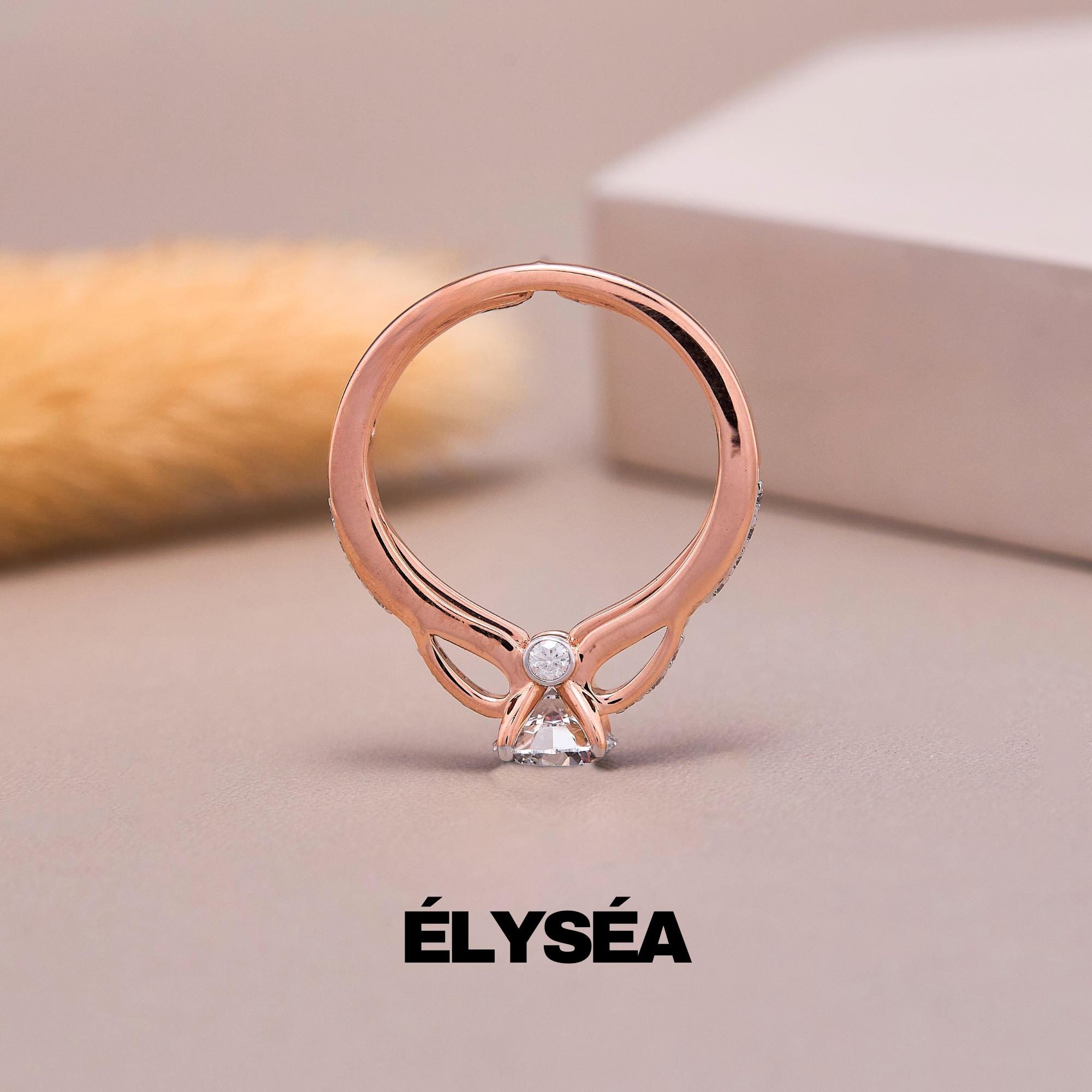 Engagement Ring Round Cut, 1.38 Ctw 14k Gold Lab Grown Round Diamond Engagement Ring, Minimalist Wedding Ring, Diamond Ring, Fine Jewelry
