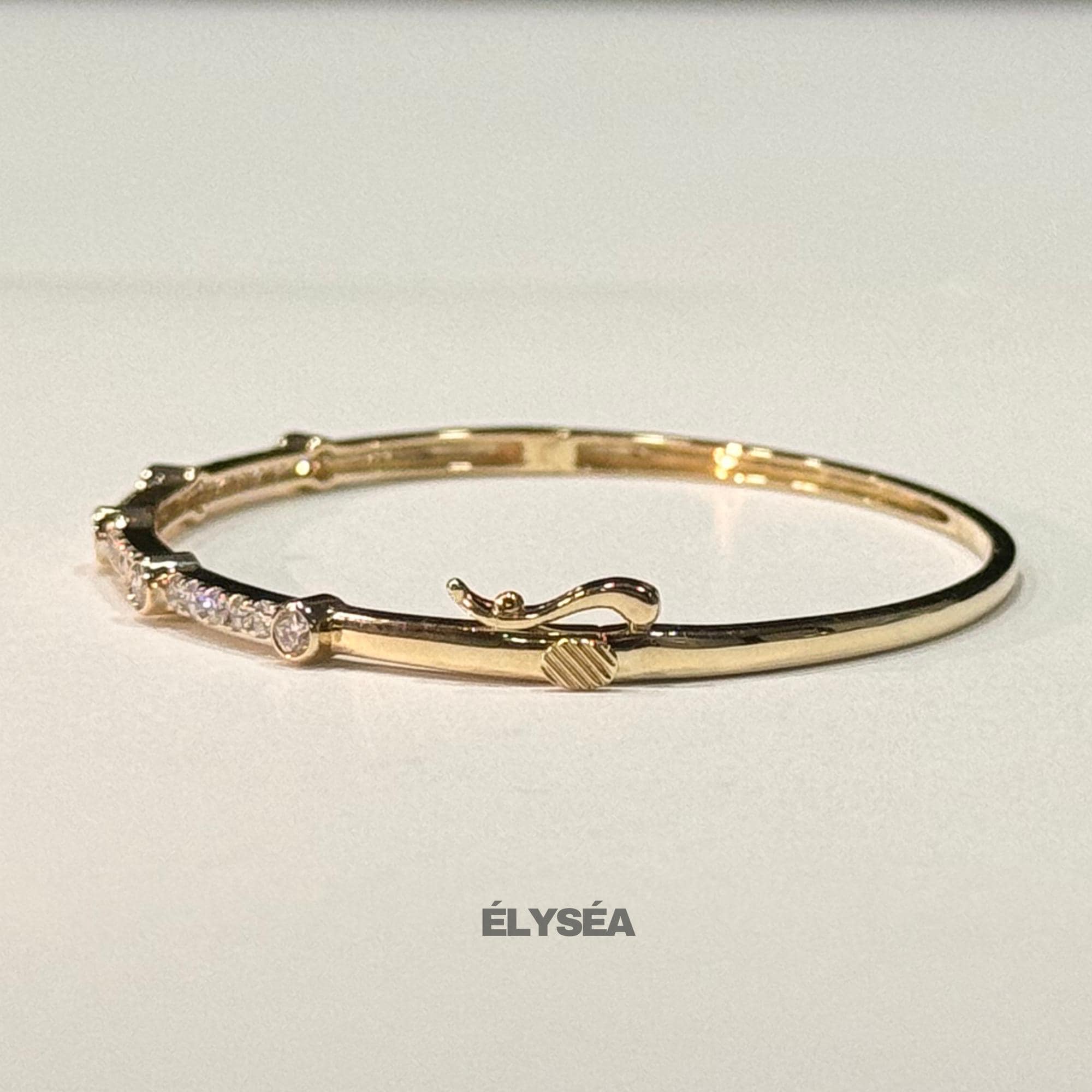 0.76CT 14K Solid Gold Lab Grown Diamond Bangle Bracelet for Women