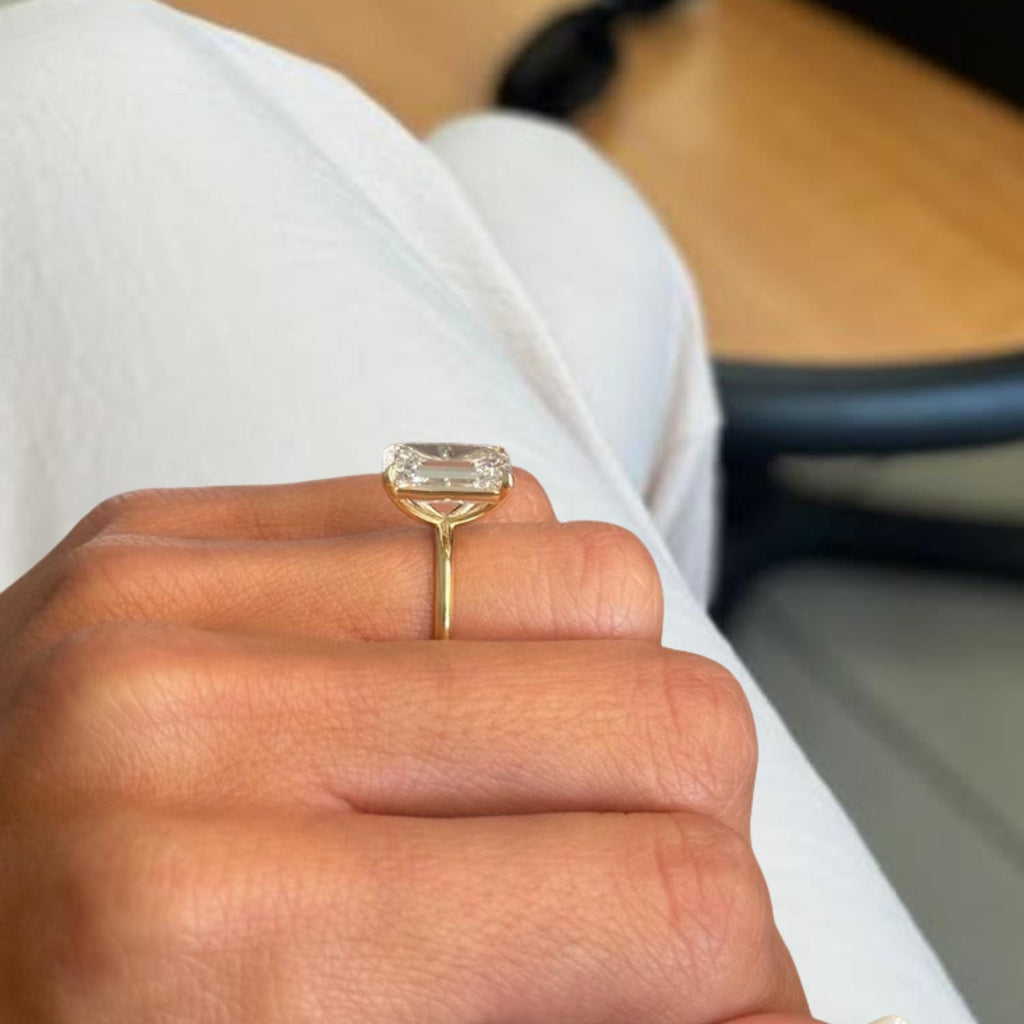 Dreamy 5.00 Carat F-VS1 Emerald Cut Lab Grown Diamond Engagement Ring