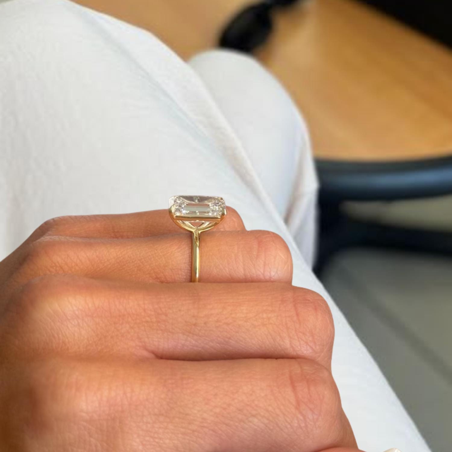 Dreamy 5.00 Carat F-VS1 Emerald Cut Lab Grown Diamond Engagement Ring