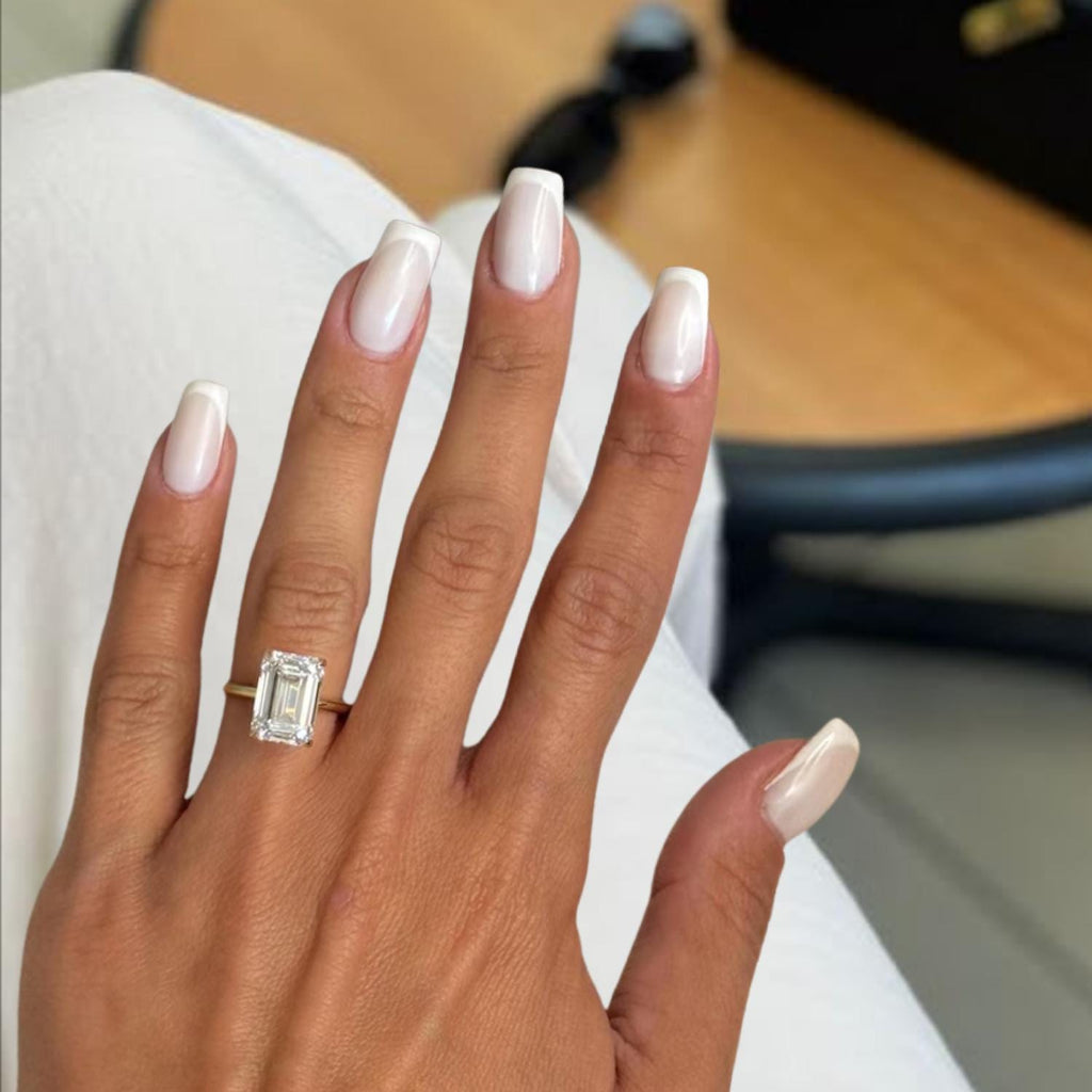 Dreamy 5.00 Carat F-VS1 Emerald Cut Lab Grown Diamond Engagement Ring