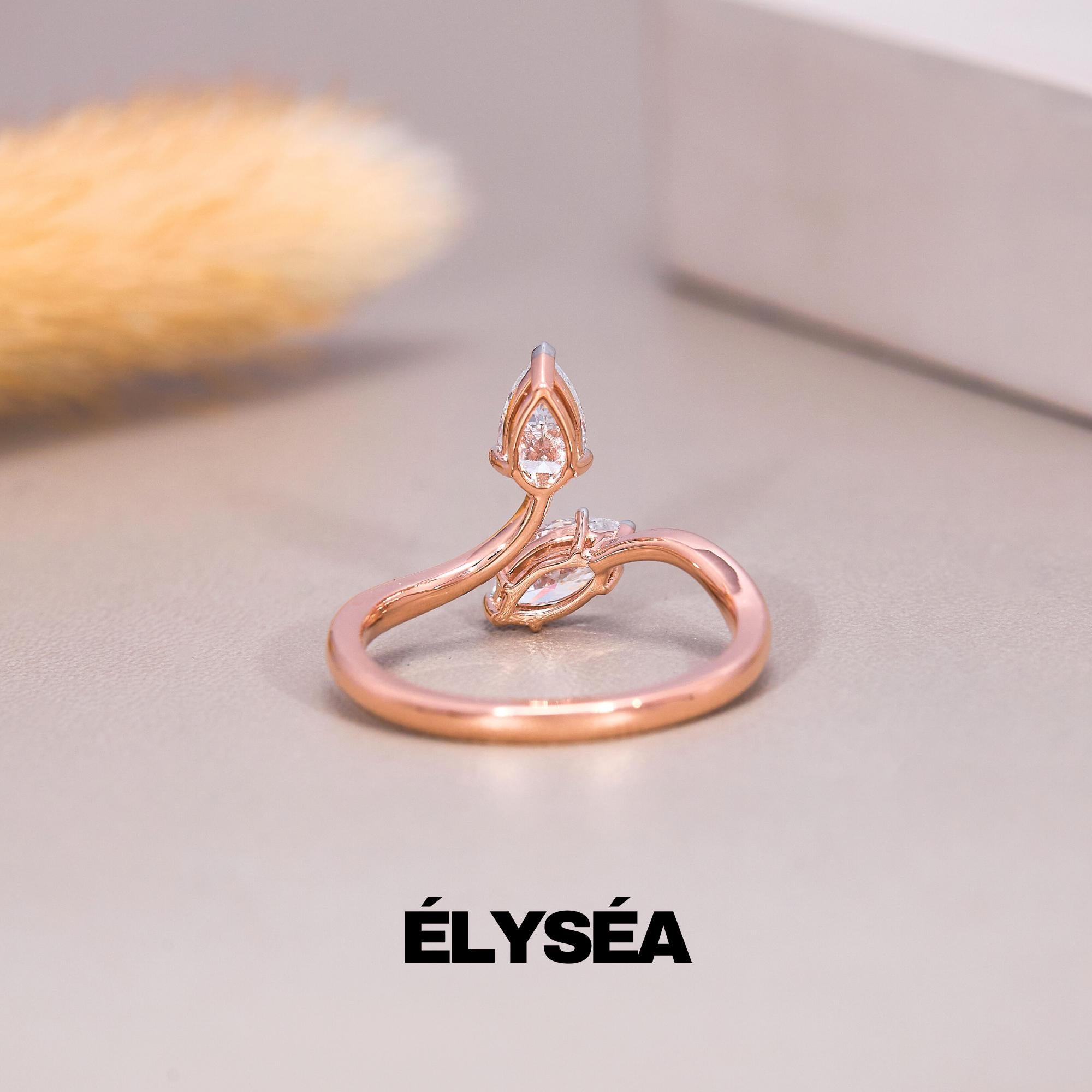 Toi et Moi Ring, Promise Ring, Engagement Ring, Two Stone Ring, Wedding Ring, Anniversary Gift, Gift for Her