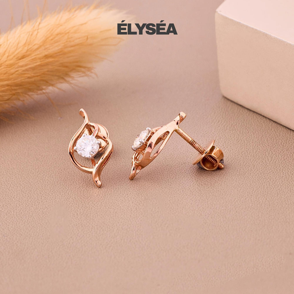 Diamond Solitaire Earrings / 14k Gold Dainty Diamond Earrings / Tiny Stud Earrings  / Round Lab Grown Diamond Studs / Minimalist Earrings