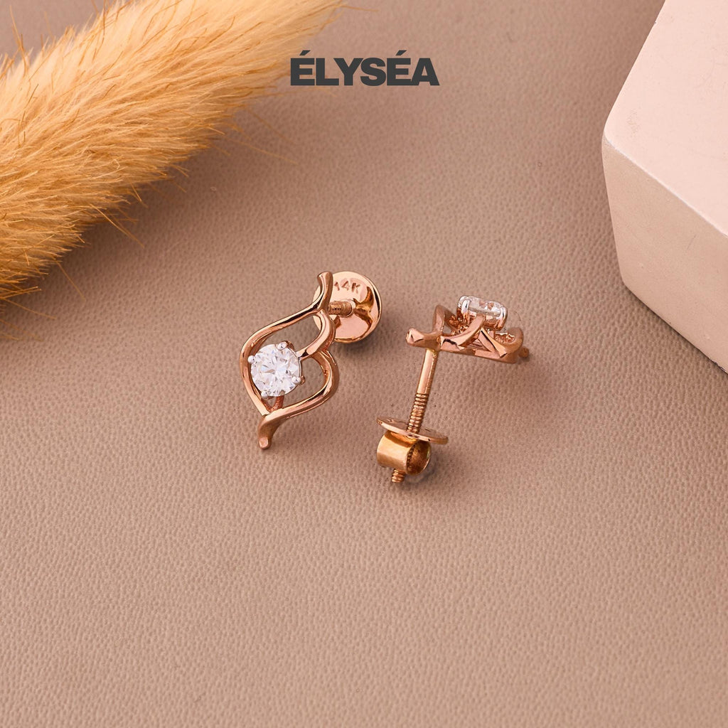 Diamond Solitaire Earrings / 14k Gold Dainty Diamond Earrings / Tiny Stud Earrings  / Round Lab Grown Diamond Studs / Minimalist Earrings