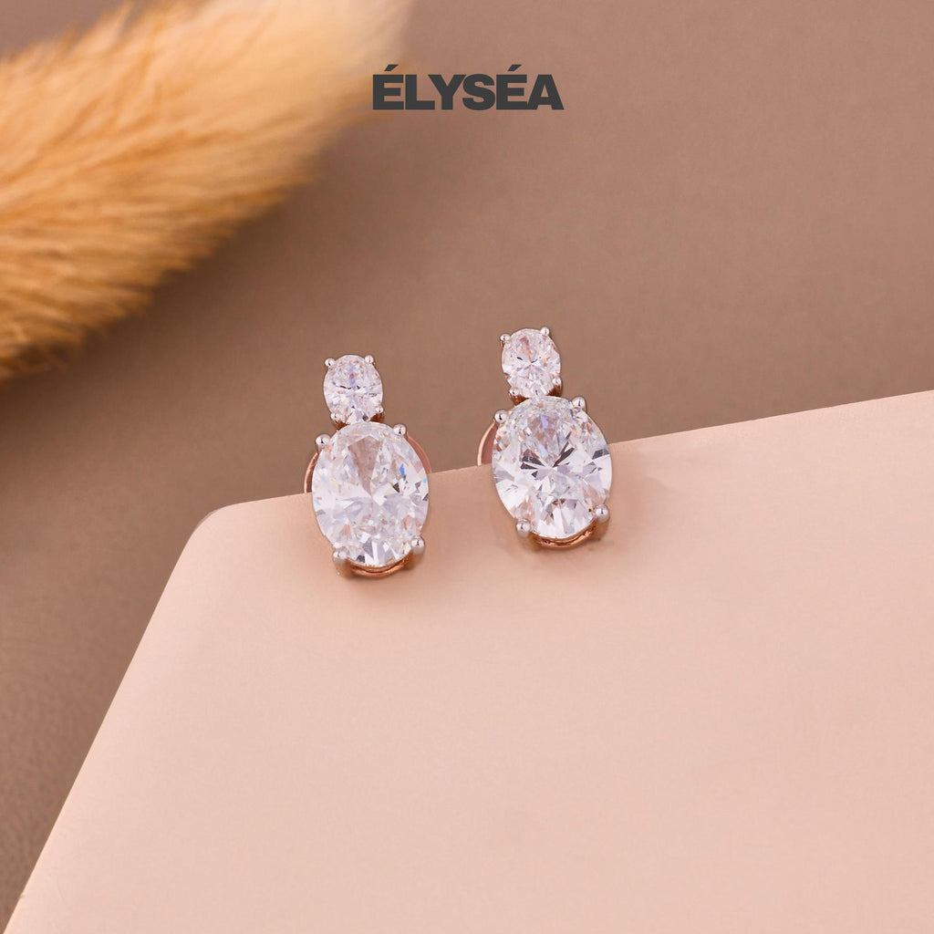 Oval Diamond Earrings, Dainty Oval Cut Diamond Stud Earrings, 14k Gold Diamond Stud Earrings, Bridesmaid Earrings, Gift for Her