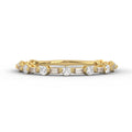 14k Baguette and Round Diamond Half Eternity Wedding Band
