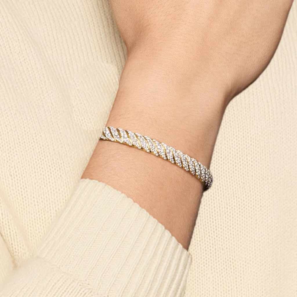 14K Gold Lab Grown Diamond Bangle Cuff Bracelet / Diamond Cuff for Men