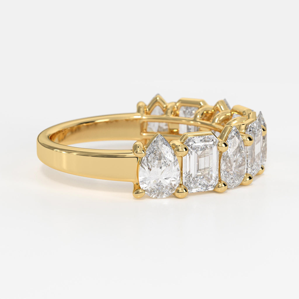 Multi Shape Brilliant Cut Lab grown Diamond Eternity Wedding Ring