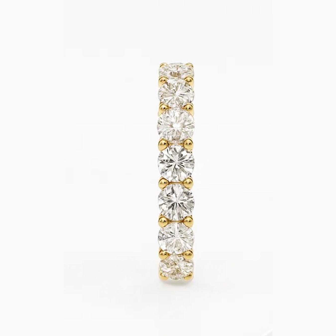 14K Gold Full Eternity Round Lab Grown Diamond Ring/ Stacking Matching Unique Anniversary Gift