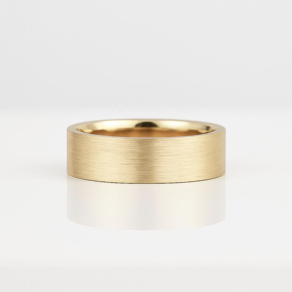 Round Lab Grown Diamond Men's Wedding Ring, Matte Finish Wedding Band, Perfect Ring for Him