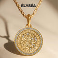 14K Gold Saint Christopher Pendant, Men's Religious Medal, Gift for Men, Spiritual Protection Pendant