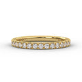 14K Gold Yellow Gold Diamond Wedding Band, Half Eternity Anniversary Band