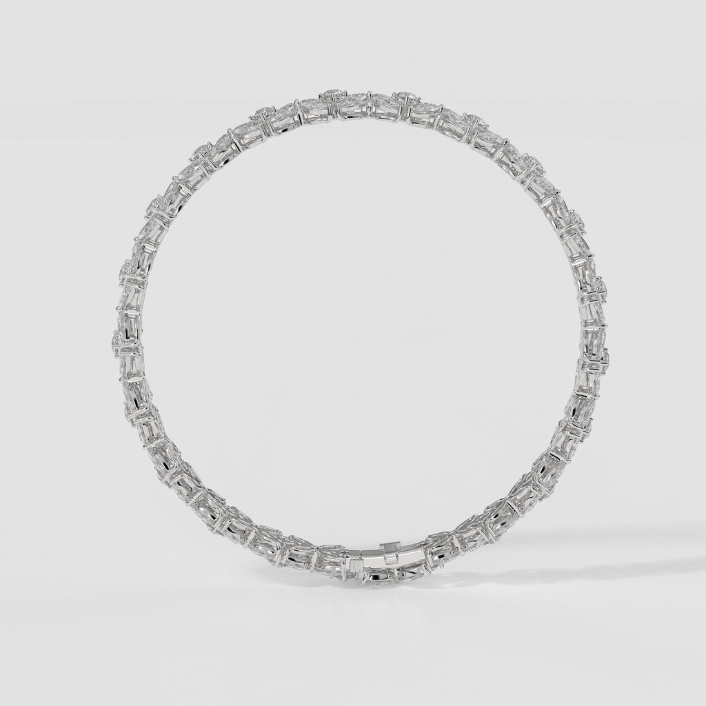 14K Gold Nature-Inspired Lab Grown Diamond Tennis Bracelet, Women's Bracelets