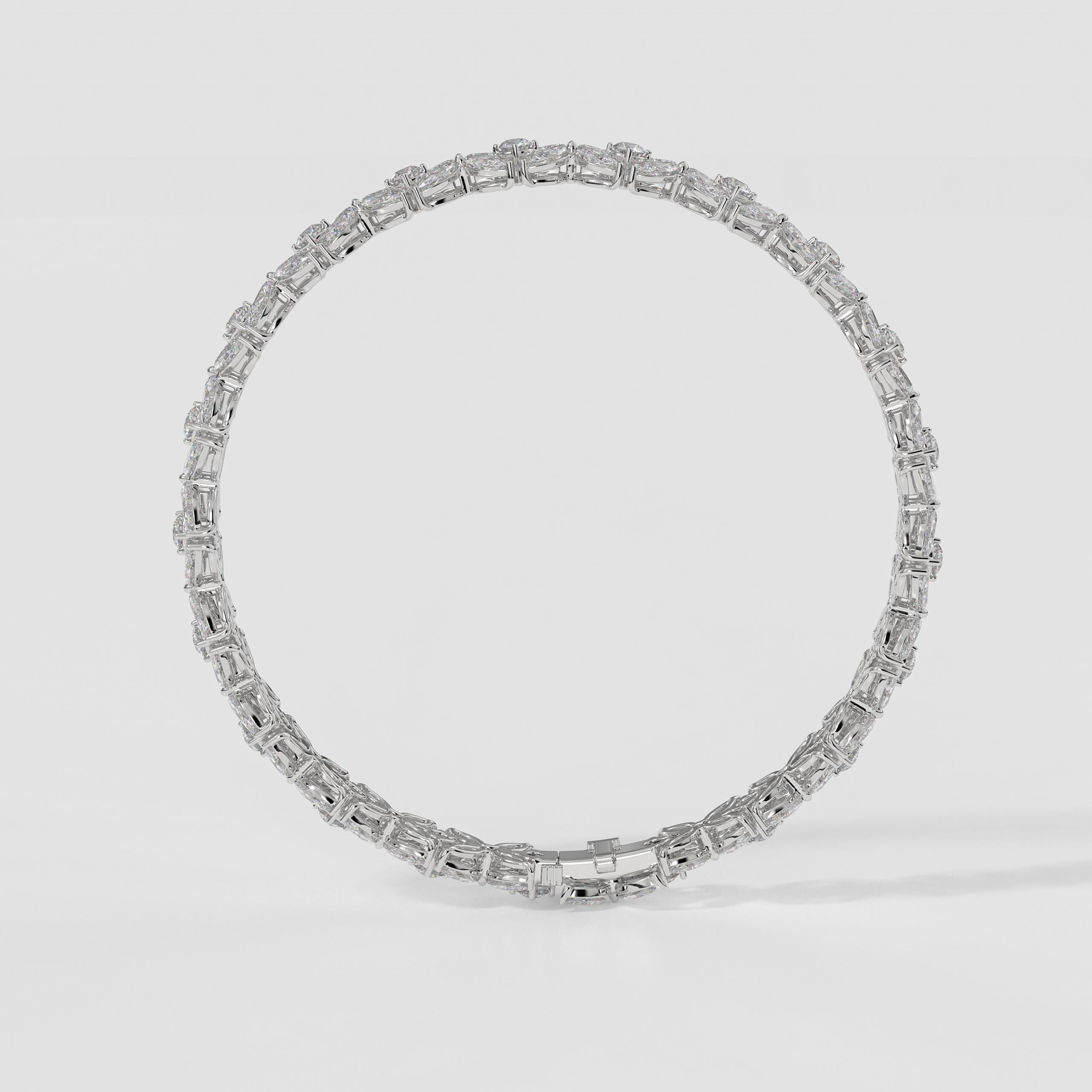14K Gold Nature-Inspired Lab Grown Diamond Tennis Bracelet, Women's Bracelets