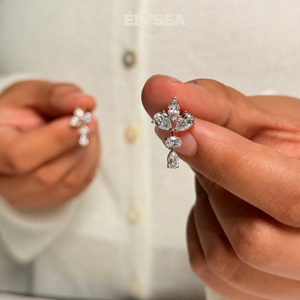 Tennis Necklace / Diamond Tennis Necklace  / 13.87 Carat Multi Shape Diamond Necklace /  Marquise Pear Oval Cut Lab Grown Diamond