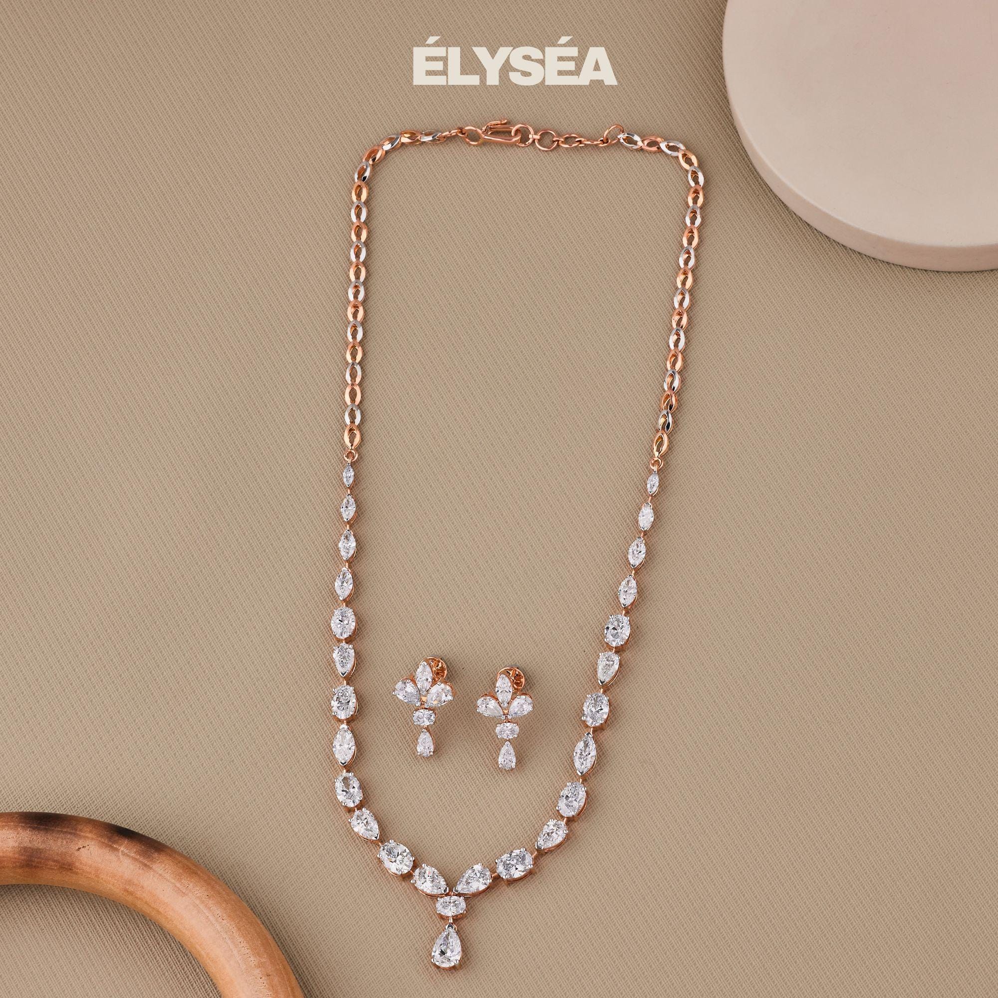 Tennis Necklace / Diamond Tennis Necklace  / 13.87 Carat Multi Shape Diamond Necklace /  Marquise Pear Oval Cut Lab Grown Diamond
