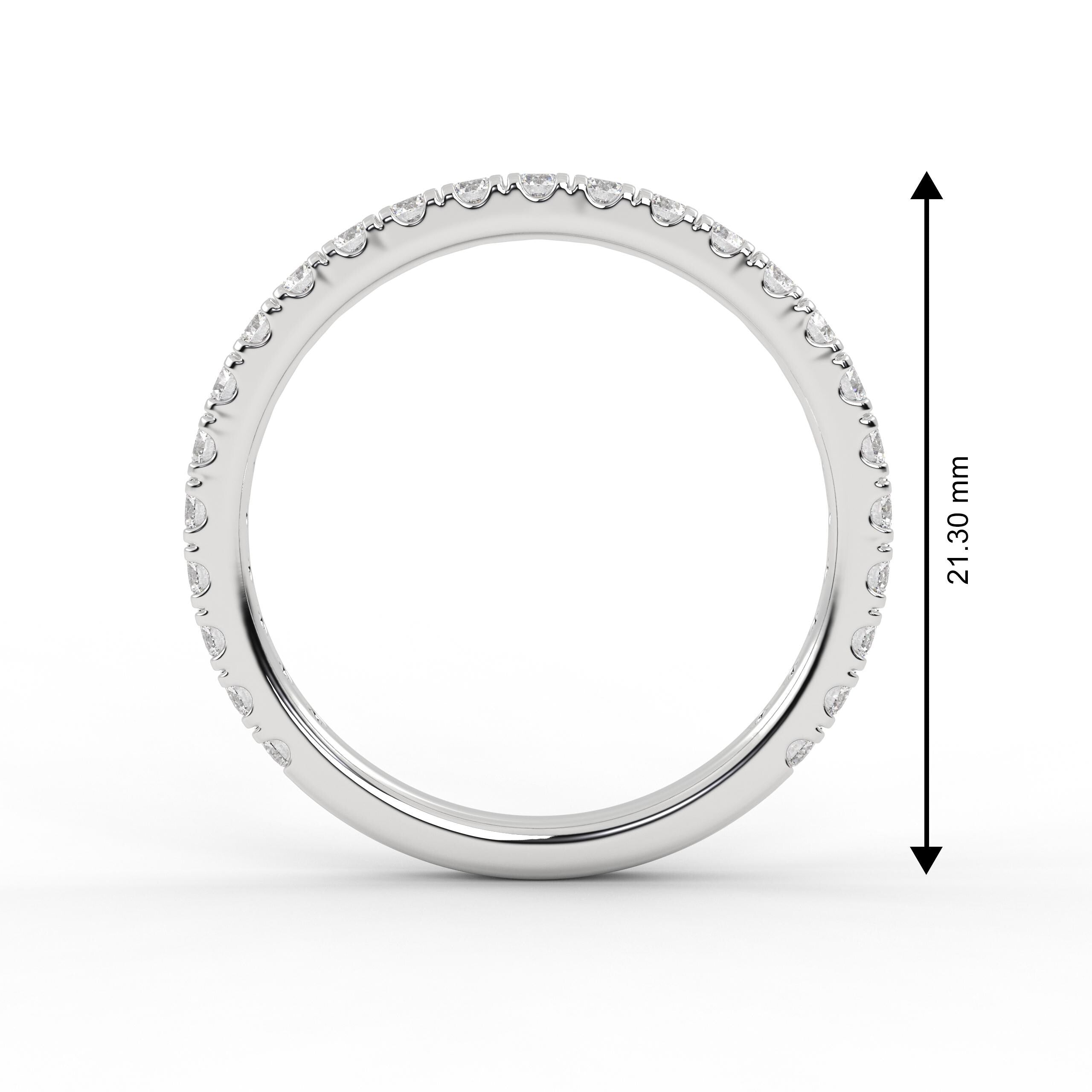 14K Gold Yellow Gold Diamond Wedding Band, Half Eternity Anniversary Band