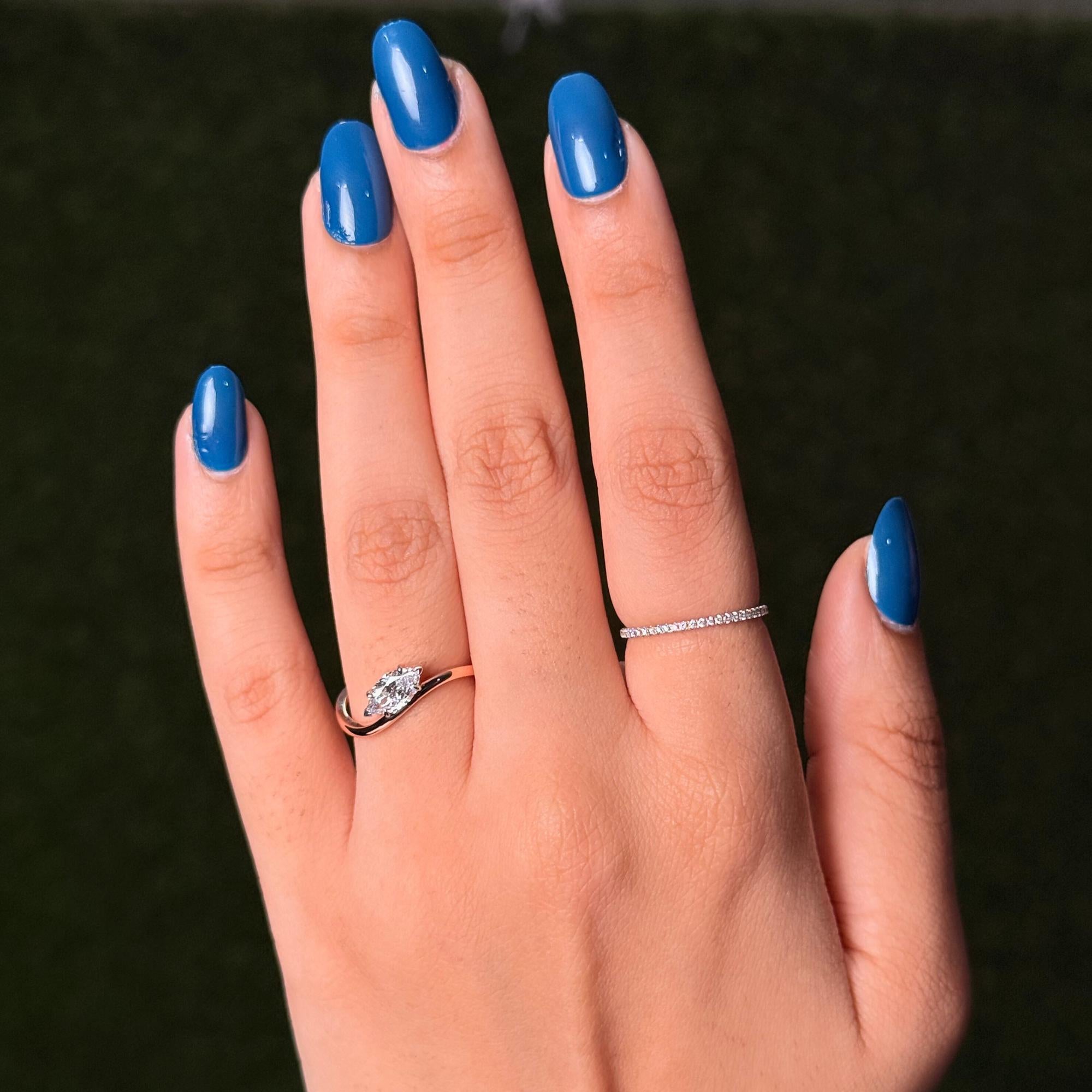 Unique Engagement Ring/ 14k Gold Marquise Cut Ring with Lab Grown Diamond/ Fine Jewelry for Women/ Modern Solitaire Engagement Ring